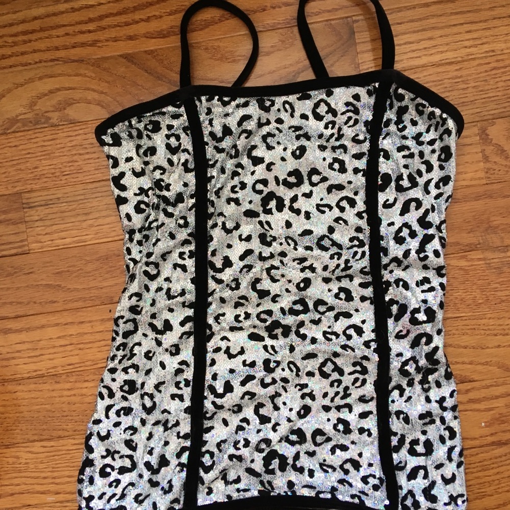 Sequin Cheetah Print Dance Top